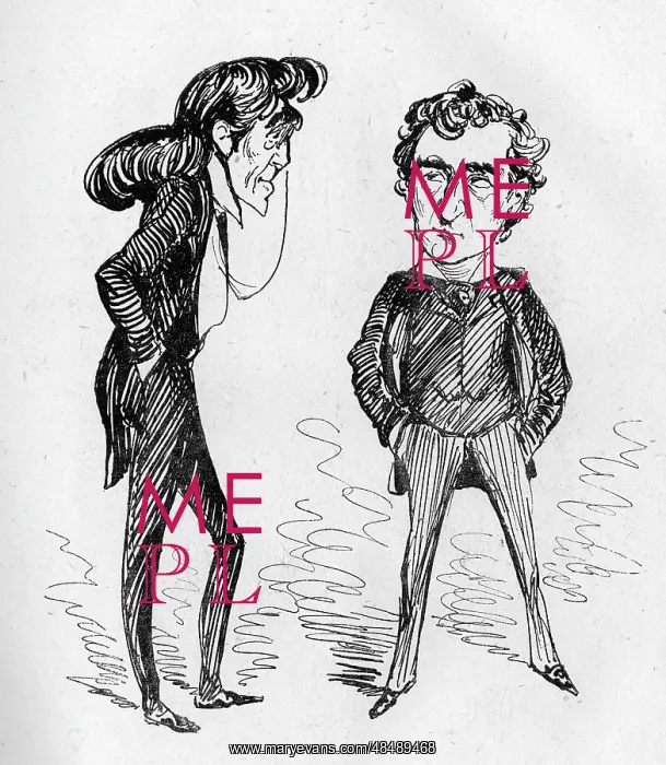 : Cartoon of Henry Irving and Edwin Booth : Cartoon of Henry Irving and Edwin Booth