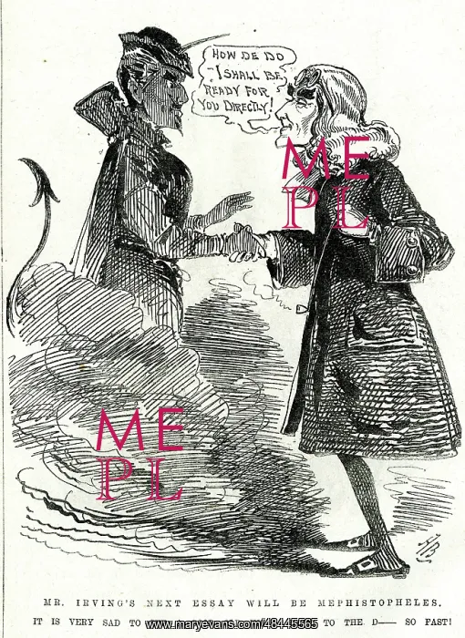 : Cartoon, Henry Irving and Mephistopheles : Cartoon, Henry Irving and Mephistopheles