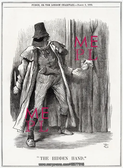 : Cartoon, The Hidden Hand 1883 : Cartoon, The Hidden Hand 1883