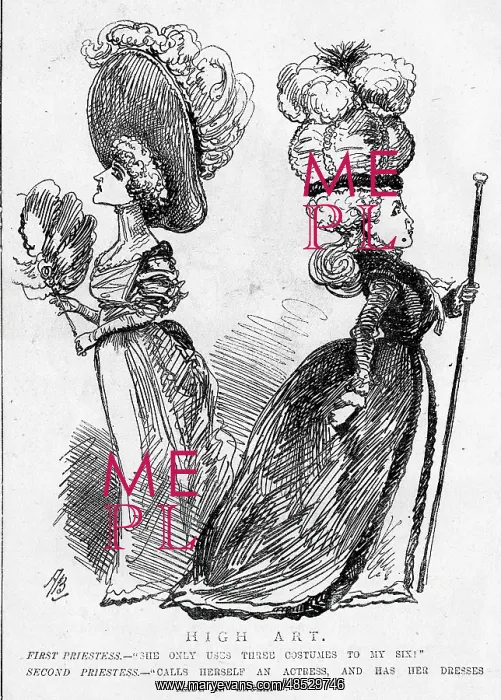 : Cartoon, High Art - two rival actresses : Cartoon, High Art - two rival actresses