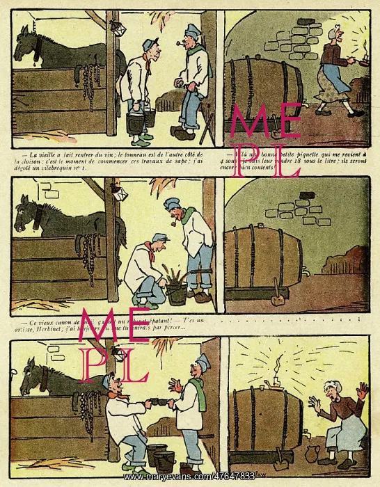 : Cartoon, How to get hold of some plonk, WW1 : Cartoon, How to get hold of some plonk, WW1