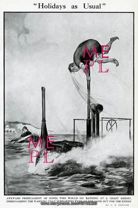 : Cartoon, Holidays as Usual, WW1 : Cartoon, Holidays as Usual, WW1
