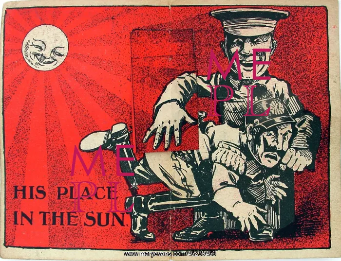 : Cartoon image of a Tommy spanking the Kaiser : Cartoon image of a Tommy spanking the Kaiser