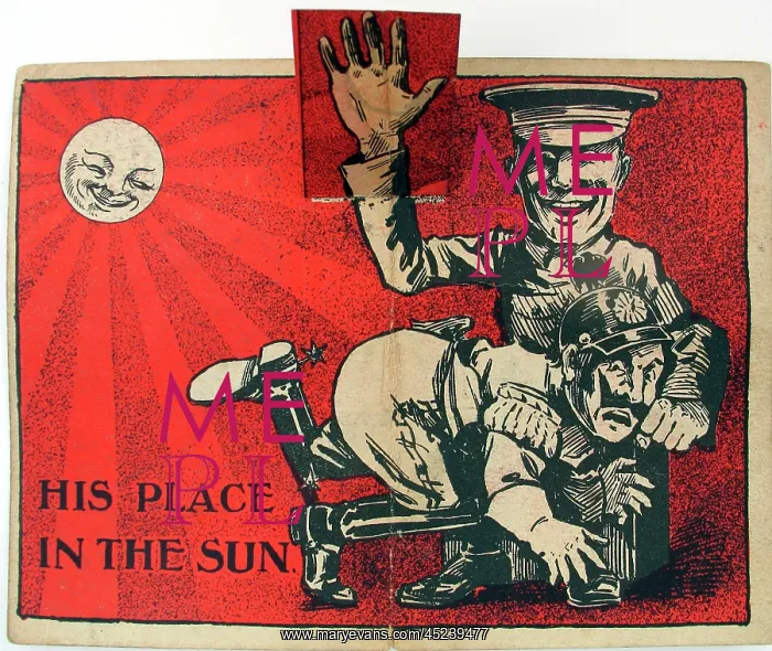 : Cartoon image of a Tommy spanking the Kaiser : Cartoon image of a Tommy spanking the Kaiser