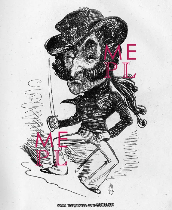 : Cartoon of J D Stoyle, English actor : Cartoon of J D Stoyle, English actor