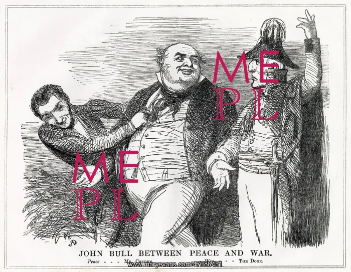 : Cartoon, John Bull Between Peace and War : Cartoon, John Bull Between Peace and War