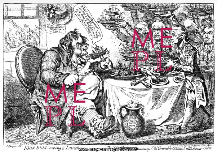 : Cartoon, John Bull taking a Luncheon : Cartoon, John Bull taking a Luncheon
