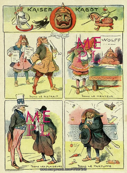: Cartoon, Kaiser Kabot, WW1 : Cartoon, Kaiser Kabot, WW1