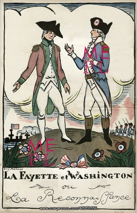 : Cartoon, Lafayette and Washington, WW1 : Cartoon, Lafayette and Washington, WW1