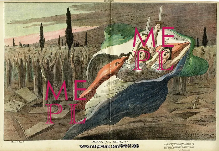 : Cartoon, Let the dead arise, WW1 : Cartoon, Let the dead arise, WW1