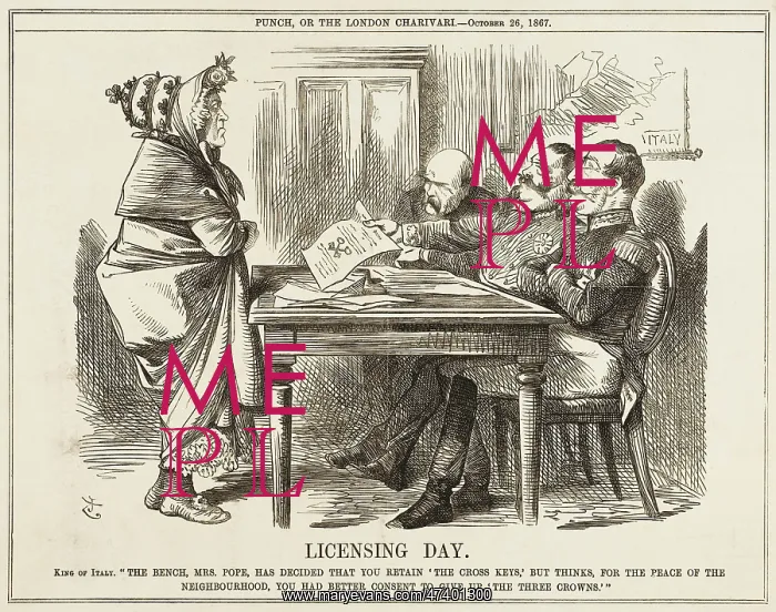 : Cartoon, Licensing Day (Papal Rule) : Cartoon, Licensing Day (Papal Rule)