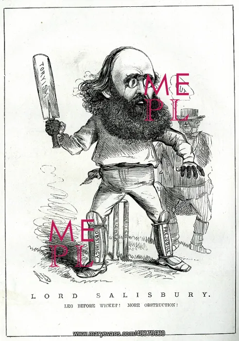 : Cartoon, Lord Salisbury as batsman : Cartoon, Lord Salisbury as batsman