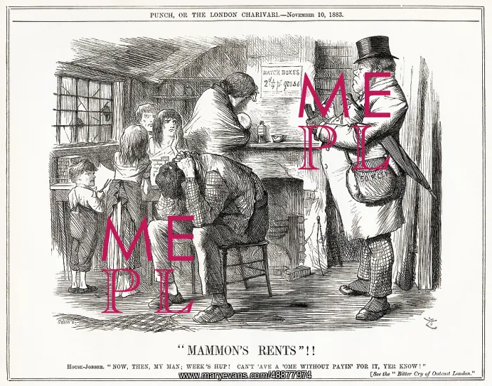 : Cartoon, Mammon's Rents 1883 : Cartoon, Mammon's Rents 1883
