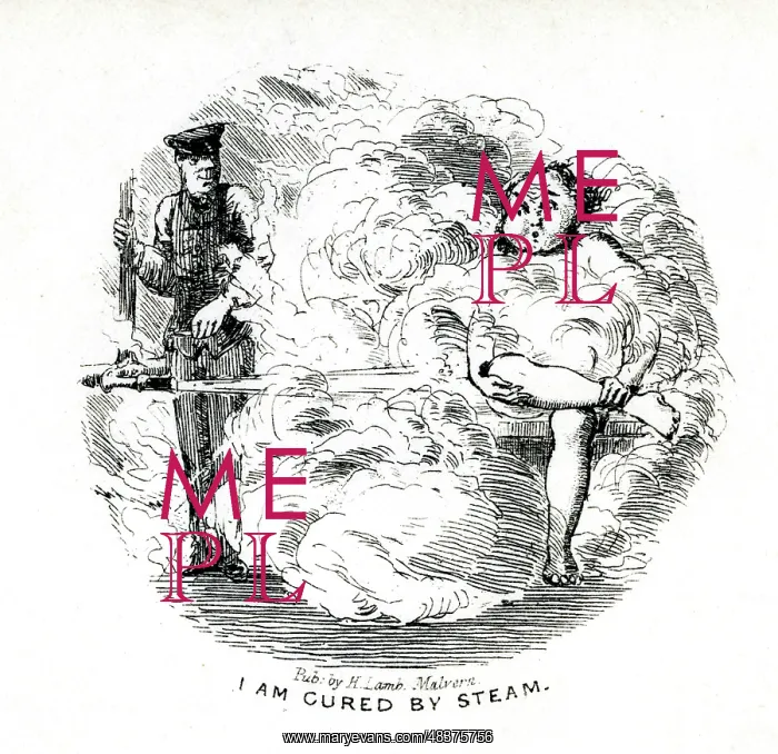 : Cartoon, man in Turkish Bath, cured by steam : Cartoon, man in Turkish Bath, cured by steam