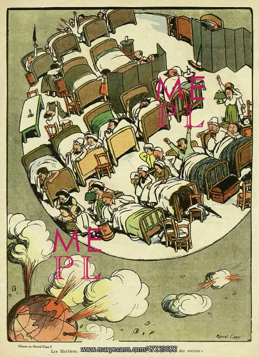 : Cartoon, The Martians, WW1 : Cartoon, The Martians, WW1