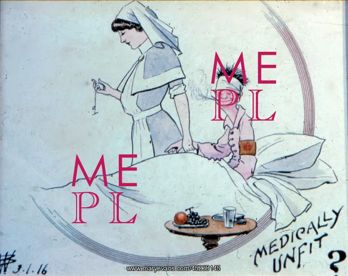 : Cartoon, Medically Unfit, WW1 : Cartoon, Medically Unfit, WW1