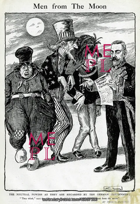 : Cartoon, Men from The Moon, WW1 : Cartoon, Men from The Moon, WW1