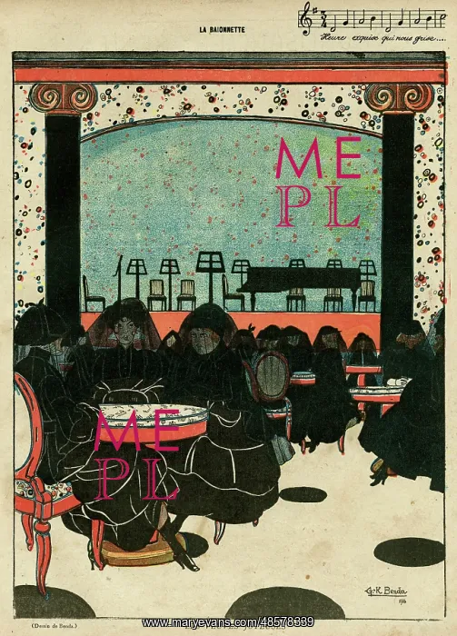 : Cartoon, The Merry Widows, WW1 : Cartoon, The Merry Widows, WW1