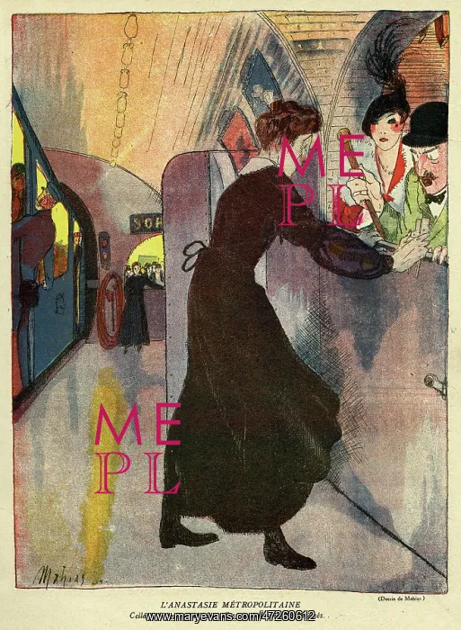 : Cartoon, Metro Gate Closer, WW1 : Cartoon, Metro Gate Closer, WW1