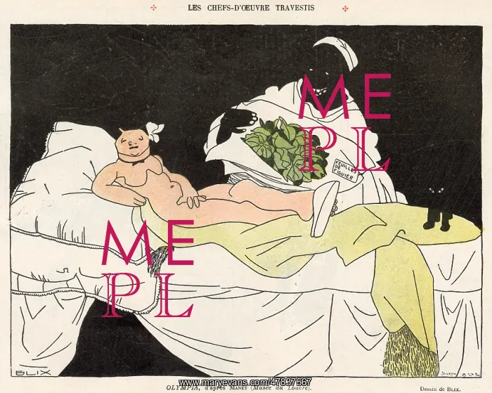 : Cartoon mocking Manet's Olympia : Cartoon mocking Manet's Olympia