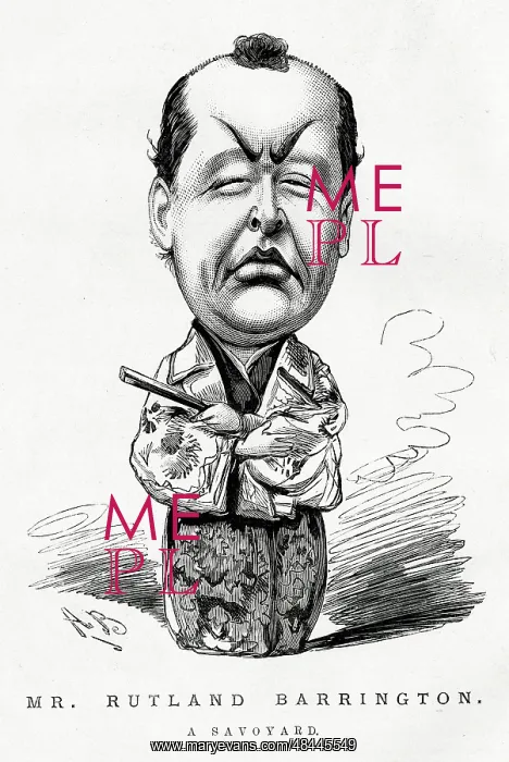 : Cartoon, Mr Rutland Barrington, The Mikado : Cartoon, Mr Rutland Barrington, The Mikado