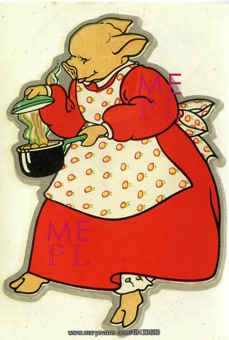  : Cartoon, Mrs Pig cooking