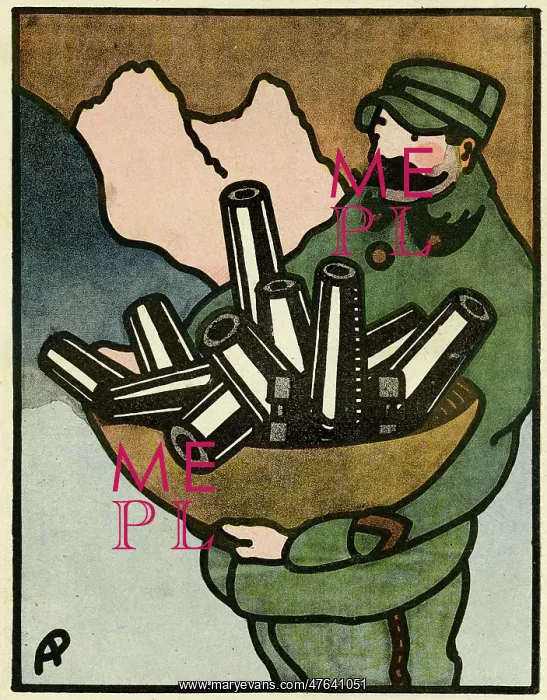: Cartoon, Their munitions factories, WW1 : Cartoon, Their munitions factories, WW1
