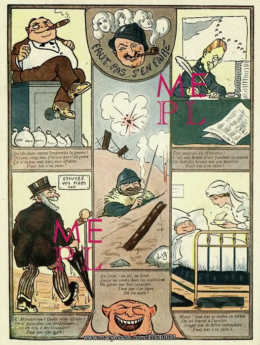 : Cartoon, No need to worry, WW1 : Cartoon, No need to worry, WW1
