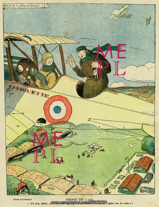: Cartoon, Offer in the air, WW1 : Cartoon, Offer in the air, WW1