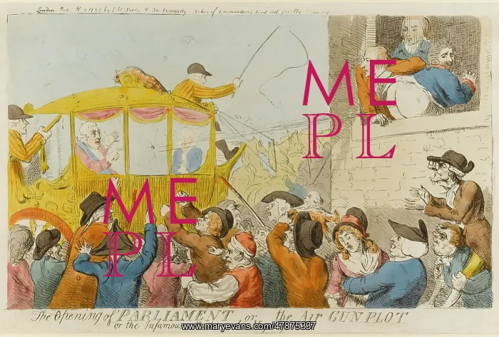 : Cartoon, The opening of Parliament or the air gun plot : Cartoon, The opening of Parliament or the air gun plot