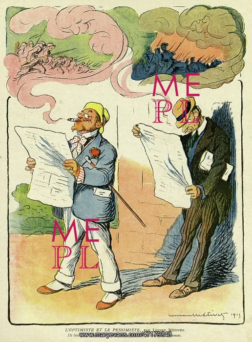 : Cartoon, The Optimist and the Pessimist : Cartoon, The Optimist and the Pessimist