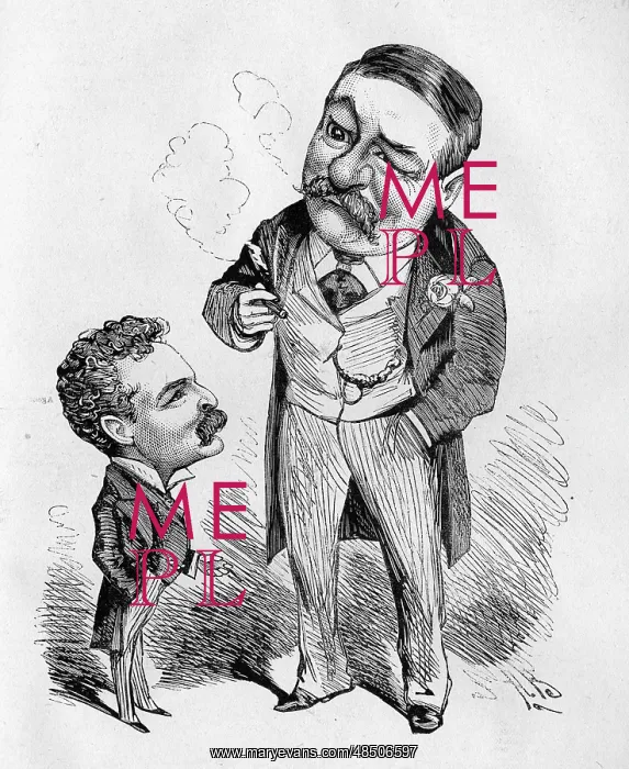 : Cartoon of Percy Anderson and G A Sala : Cartoon of Percy Anderson and G A Sala