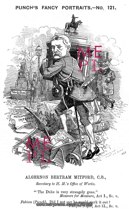 : Cartoon portrait, Algernon Bertram Mitford : Cartoon portrait, Algernon Bertram Mitford