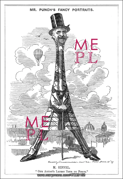 : Cartoon portrait, M Eiffel (Eiffel Tower, Paris) : Cartoon portrait, M Eiffel (Eiffel Tower, Paris)