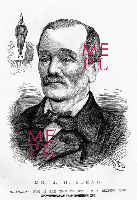 : Cartoon portrait, Mr J H Stead : Cartoon portrait, Mr J H Stead