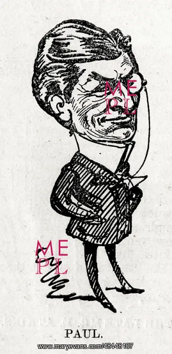 : Cartoon portrait, Paul Martinetti, pantomime performer : Cartoon portrait, Paul Martinetti, pantomime performer