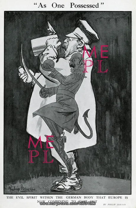 : Cartoon, As One Possessed, WW1 : Cartoon, As One Possessed, WW1