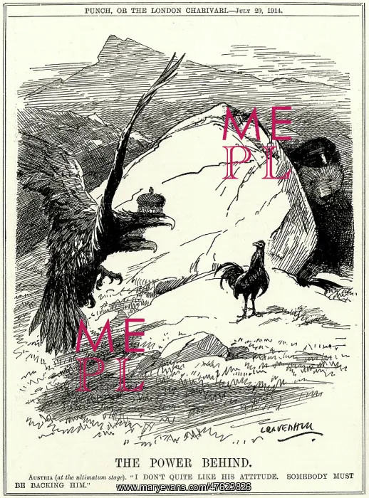 : Cartoon, The Power Behind (Austrian ultimatum, WW1) : Cartoon, The Power Behind (Austrian ultimatum, WW1)