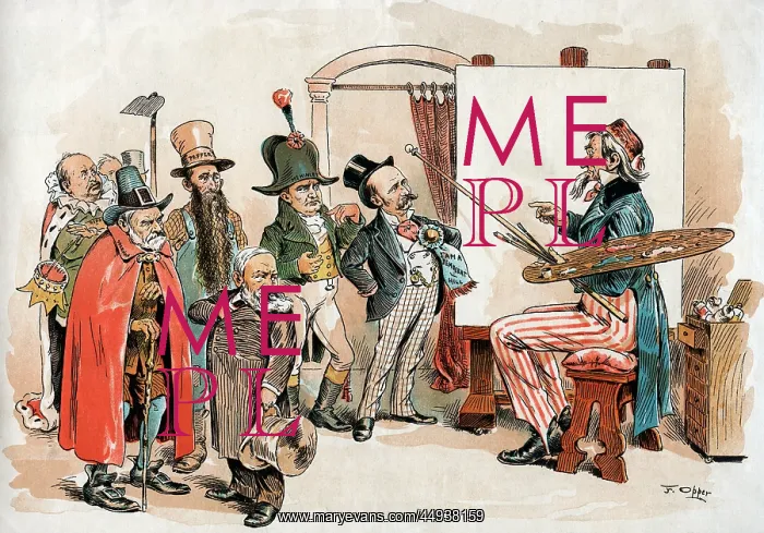  : Cartoon from Puck by F. Opper Uncle Sam as Painter