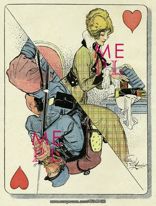 : Cartoon, The Queen of Hearts, WW1 : Cartoon, The Queen of Hearts, WW1
