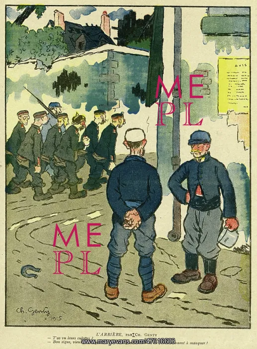 : Cartoon, At the rear, WW1 : Cartoon, At the rear, WW1