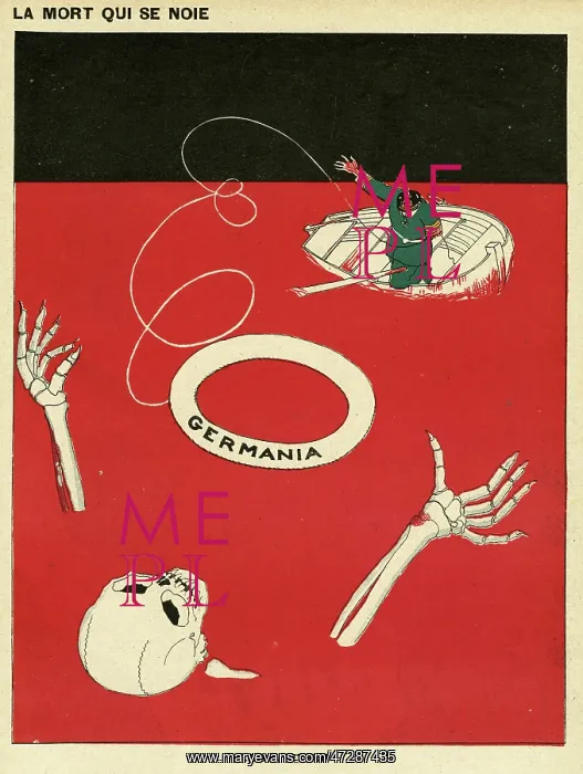 : Cartoon, The Rescuer, WW1 : Cartoon, The Rescuer, WW1