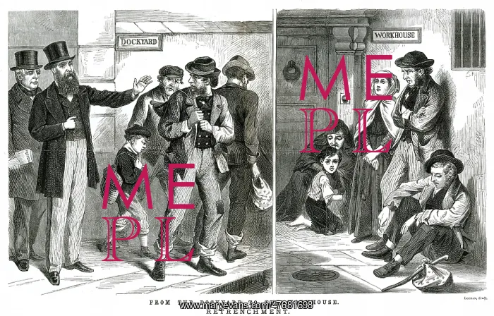 : Cartoon, Retrenchment, From the Dockyard to the Workhouse : Cartoon, Retrenchment, From the Dockyard to the Workhouse