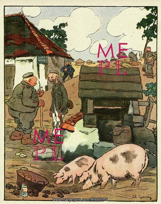 : Cartoon, A rich diet, WW1 : Cartoon, A rich diet, WW1