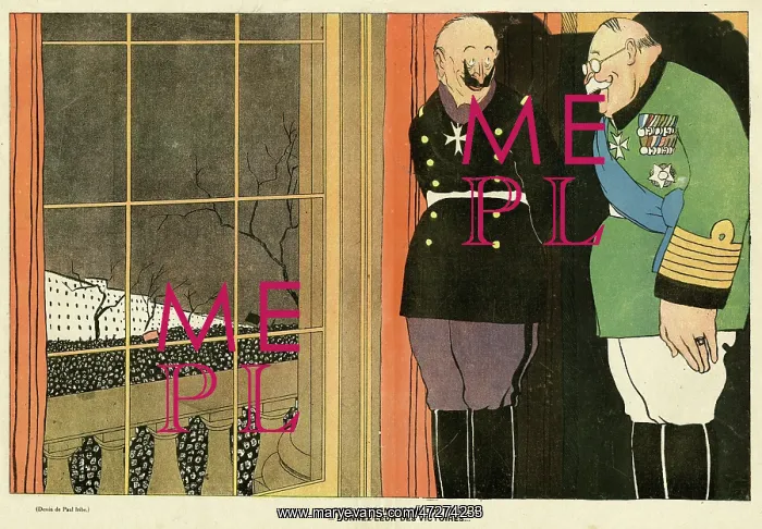 : Cartoon, The Riot, WW1 : Cartoon, The Riot, WW1