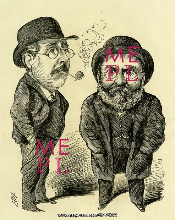 : Cartoon, Robert Soutar, actor, and Meyer Lutz, composer : Cartoon, Robert Soutar, actor, and Meyer Lutz, composer