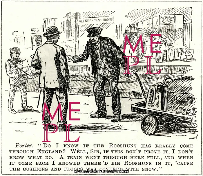 : Cartoon, Russians in England : Cartoon, Russians in England