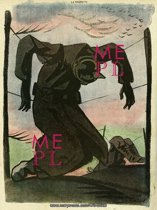 : Cartoon, The scarecrow, WW1 : Cartoon, The scarecrow, WW1