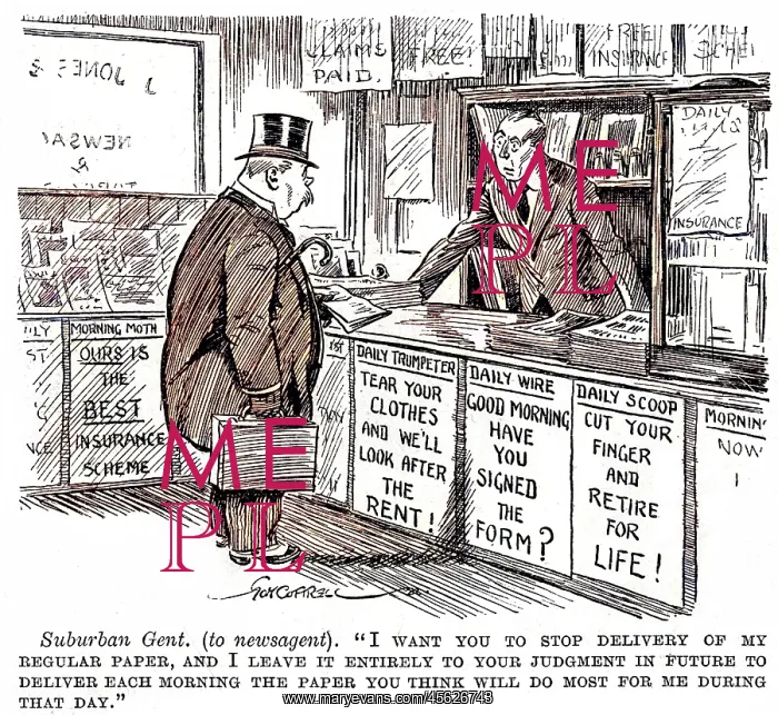 : Cartoon, scene in a newsagent's : Cartoon, scene in a newsagent's