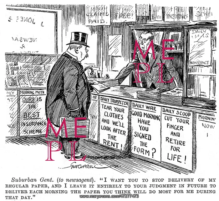 : Cartoon, scene in a newsagent's : Cartoon, scene in a newsagent's